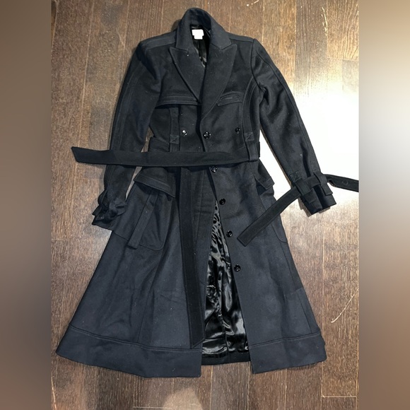 made in italy Jackets & Blazers - Designer black, lined trench coat Made in Italy 46 Small/Medium